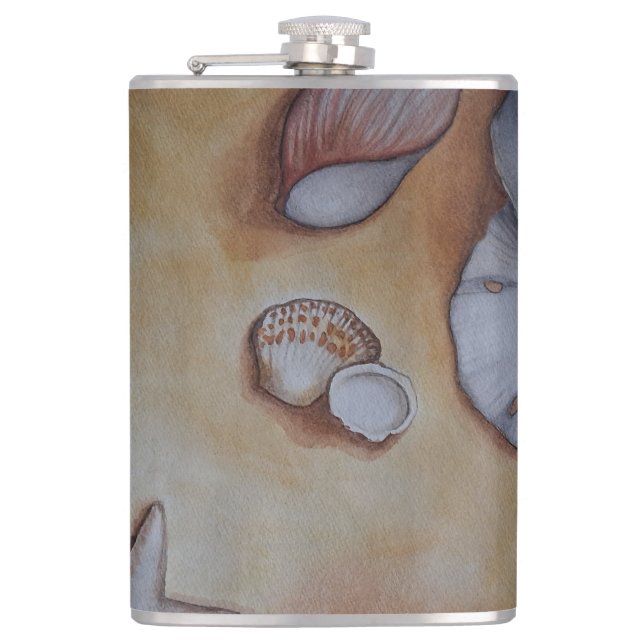 Seashells at the Seashore  Hip Flask (Front)