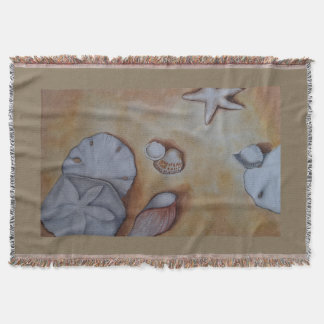 Seashells at the Seashore Throw Blanket