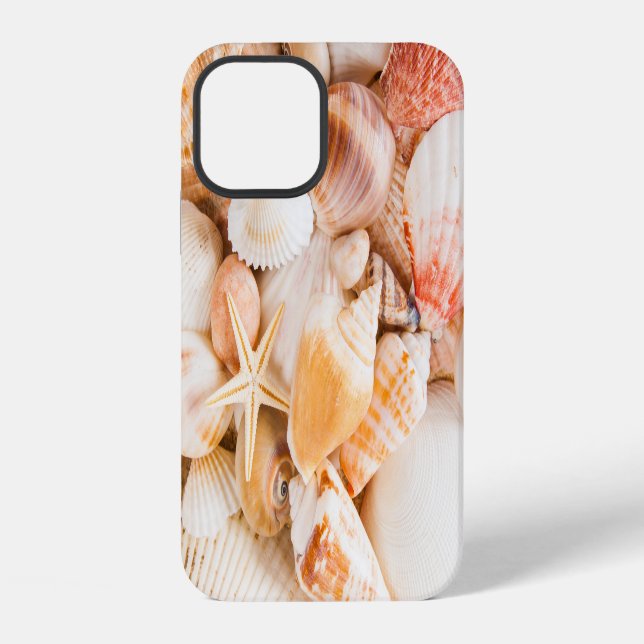 Seashells background: marine theme. iPhone case (Back)