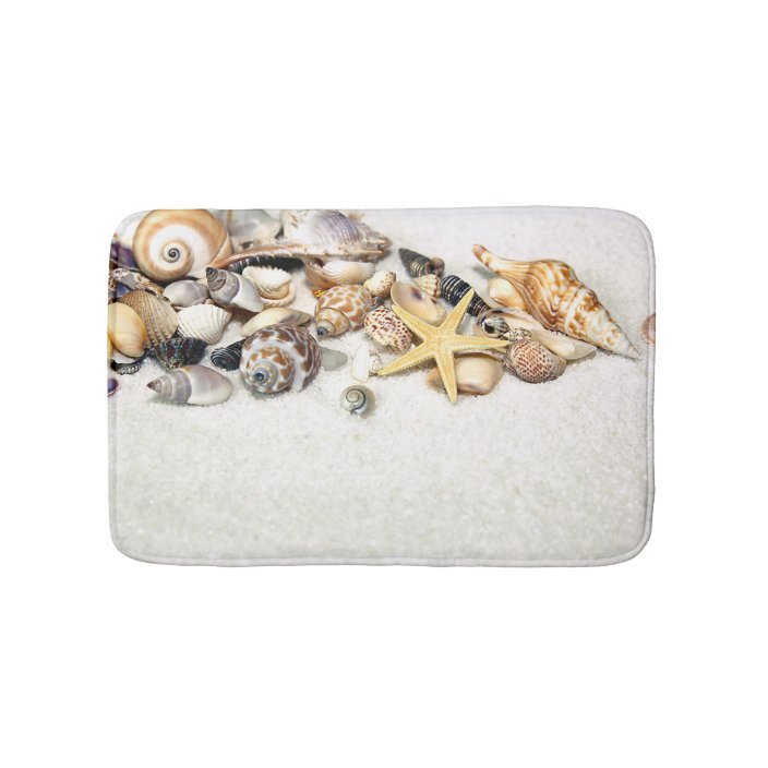 Seashells Bath Mat Zazzle.co.uk