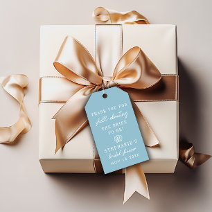 Seashells Beach Dusty Blue Bridal Shower Favour Gift Tags