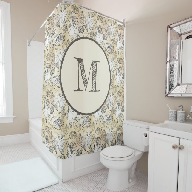 Seashells Beach House Nautical Shower Curtain (In Situ)