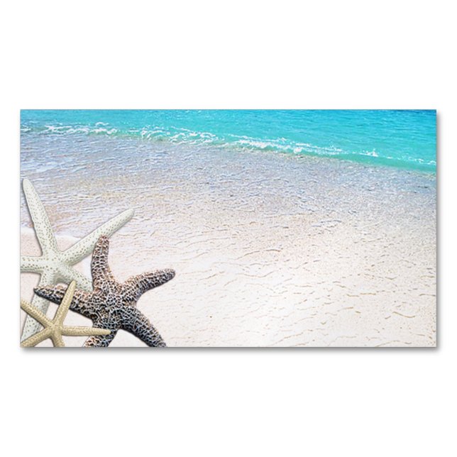 Seashells Beach House Rental Spa Boutique B&B Magnetic Business Card (Front)