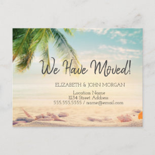 Seashells Beach PalmMoving Announcement Postcard