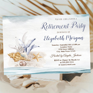 Seashells Beach Retirement Party  Invitation