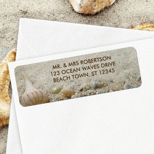 Seashells Beach Sand Coastal Return Address