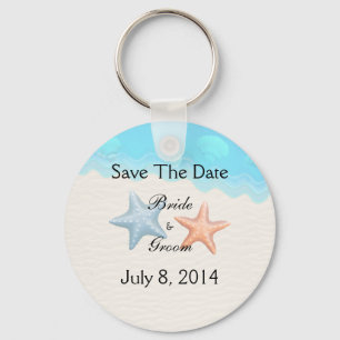 Seashells Beach Save The Date Key Ring