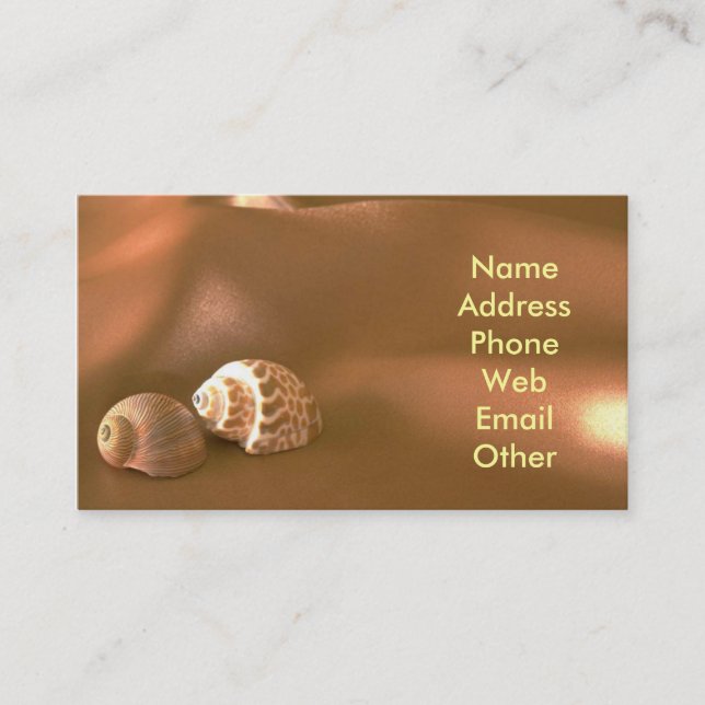Seashells Beach Scene Business Cards (Front)