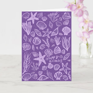 Seashells Beach Shells Ocean Happy Birthday Card