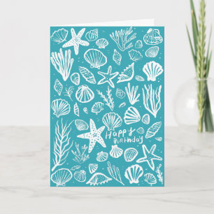 Seashells Beach Shells Ocean Happy Birthday  Card