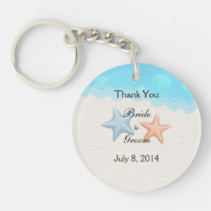 Seashells Beach Thank You Key Ring