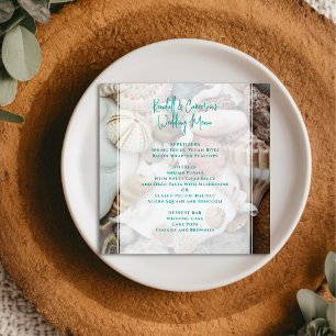 Seashells Beach Themed Wedding Menu Template