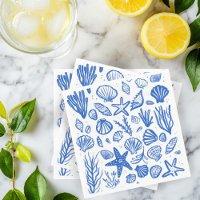 Seashells Beach Wedding Blue White Cute Seaside