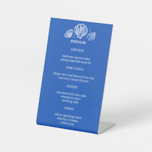 Seashells Beach Wedding Menu CUSTOM Party Pedestal Sign
