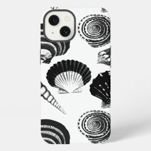 Seashells - black and white on a white background iPhone 13 case