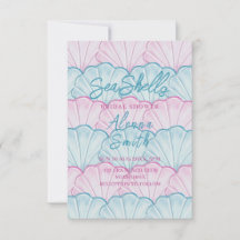 seashells bridal magical bridal shower invitation