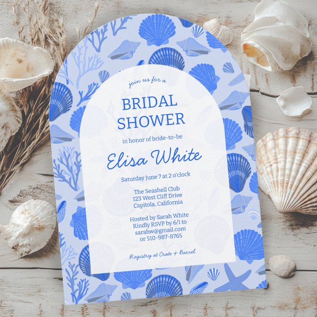 Seashells Bridal Shower Elegant Beach CUSTOM Arch Invitation (Seashells Bridal Shower Elegant Beach CUSTOM Arch Invitation
)