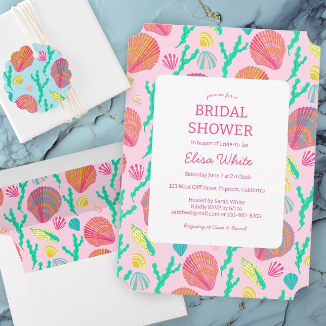 Seashells Bridal Shower Elegant Feminine CUSTOM Invitation (Seashells Bridal Shower Elegant Feminine CUSTOM Invitation
)