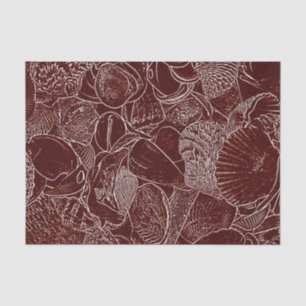 Seashells Brown White Earth Tone Ocean Beach Tissue Paper