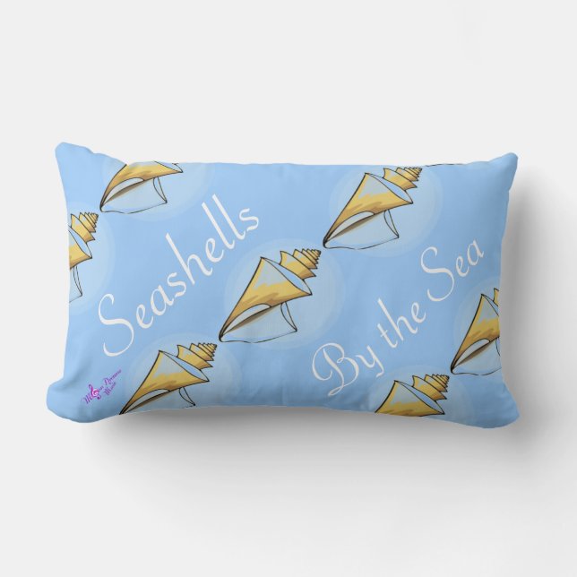 Seashells by the Sea Lumbar Decorative Pillow (Front)