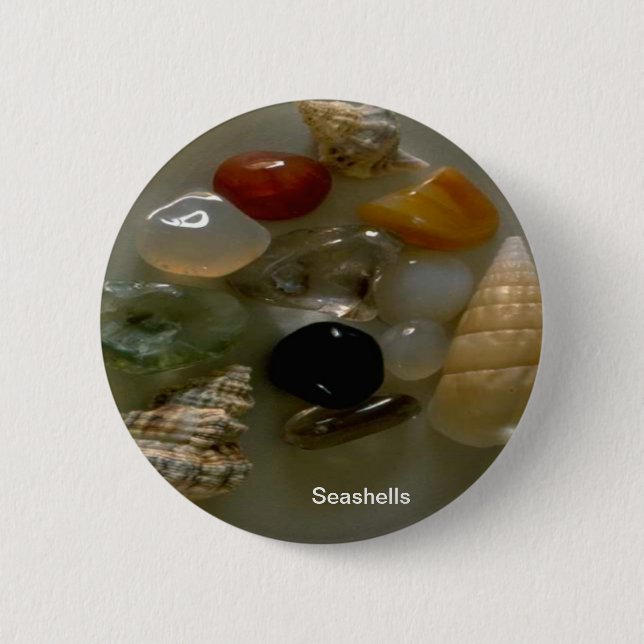Seashells by the Seashore- 6 Cm Round Badge (Front)