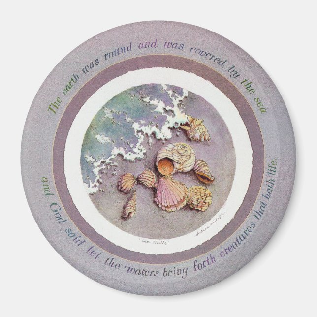 SEASHELLS by THE SEASHORE by SHARON SHARPE Magnet (Front)