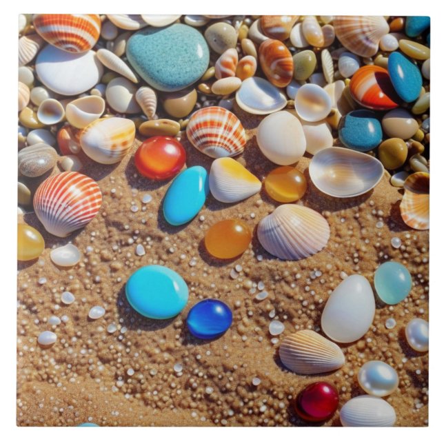 Seashells Ceramic Tile (Front)
