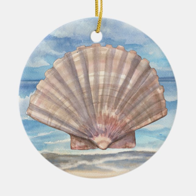 Seashells Ceramic Tree Decoration (Front)