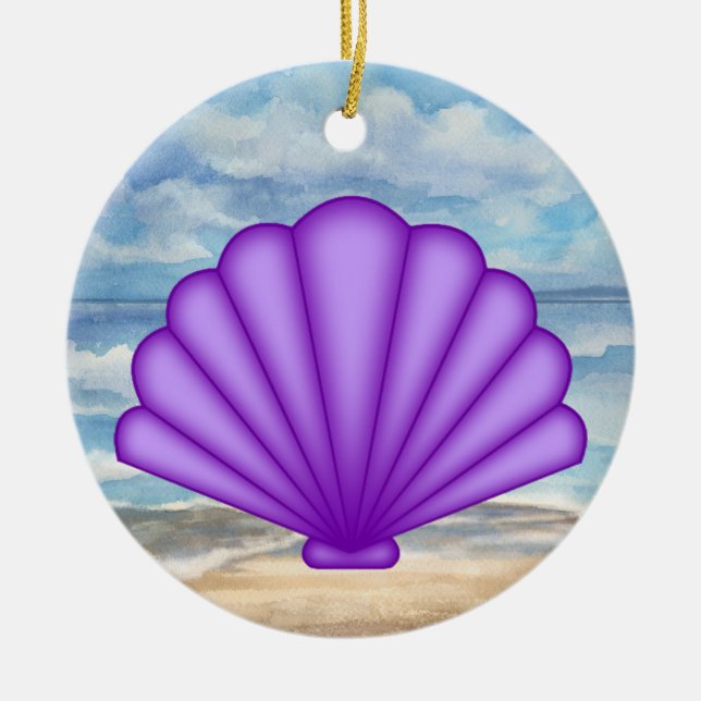 Seashells Ceramic Tree Decoration (Front)