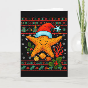 Seashells Christmas Ocean Water Starfish Ugly Xmas Card
