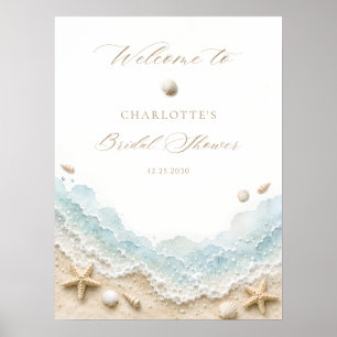 Seashells Coastal Bridal Shower Welcome Poster