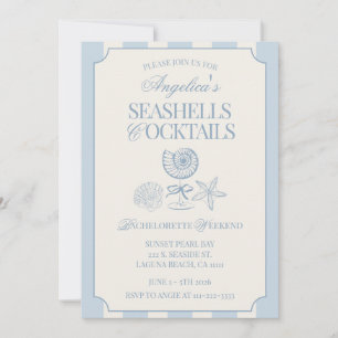 Seashells & Cocktails Bachelorette Itinerary and Invitation