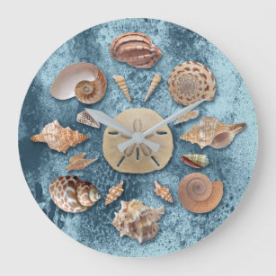 Seashells collection large clock