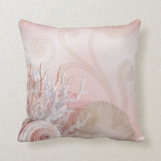 Seashells & Coral Beach Decor | pink Cushion