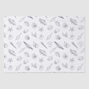 Seashells Coral Starfish Coastal Tissue Paper