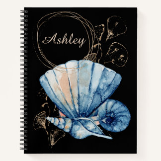 Seashells Custom Name Notebook