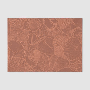 Seashells Earth Tone Terracotta Ocean Beach Tissue Paper