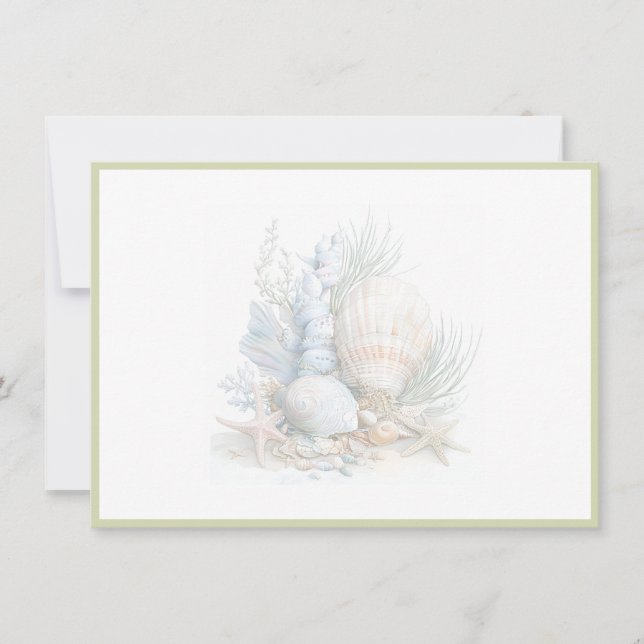 Seashells Flat Note Card (Front)