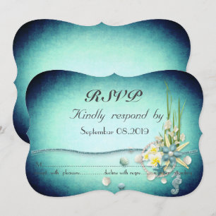 Seashells,Flowers RSVP Invitation