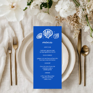 Seashells Frame Beach Wedding CUSTOM Party Menu