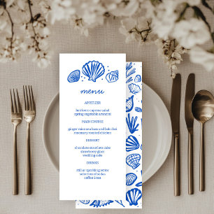 Seashells Frame Beach Wedding CUSTOM Party Menu