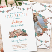 Seashells Girls Beach Birthday