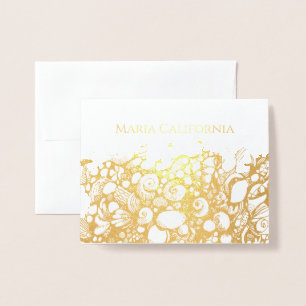 Seashells Gold Foil Card