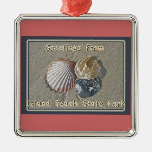 Seashells Greetings From IBSP Seaside Park NJ Metal Tree Decoration (Front)