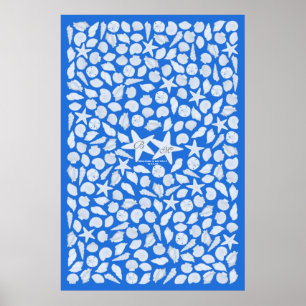 Seashells Guest Book Poster - 250 Spaces