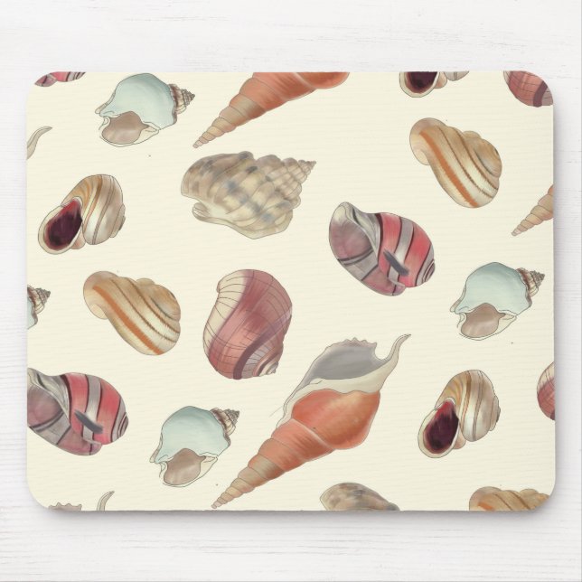 Seashells Illustration Mouse Mat (Front)