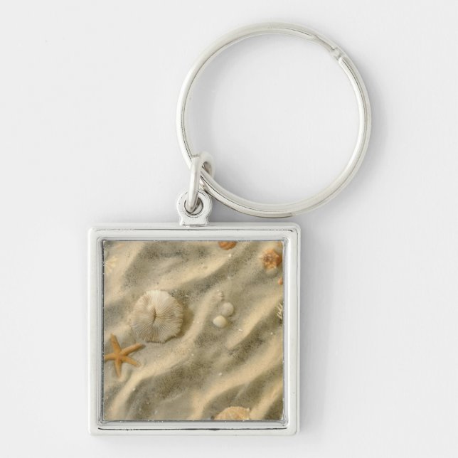 Seashells In Sand Key Ring (Front)