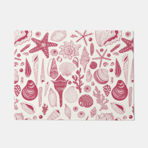 Seashells in Viva Magenta- Colour of the Year 2023 Doormat