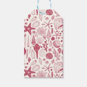 Seashells in Viva Magenta- Colour of the Year 2023 Gift Tags