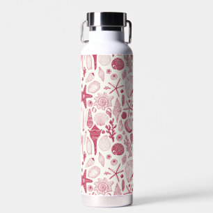 Seashells in Viva Magenta- Colour of the Year 2023 Water Bottle